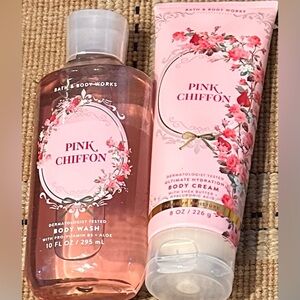 Bath & Body Works Pink Chiffon Body Wash and Cream Duo